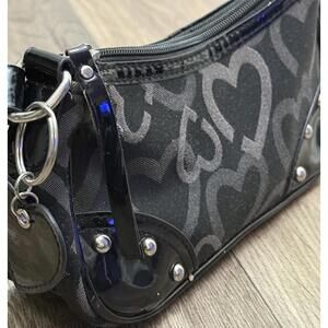 Hearts Monogram Black Small handbag Y2k
